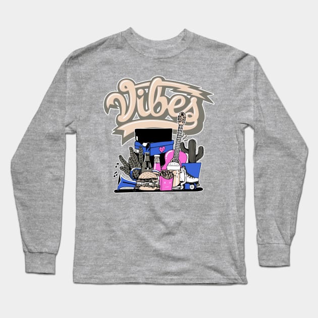 Vibes Saphire Sneaker Art Long Sleeve T-Shirt by funandgames